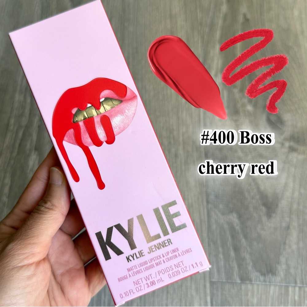 KYLIE COSMETICS Matte Lip Kit – Shade 400 Boss (Cherry Red) -New